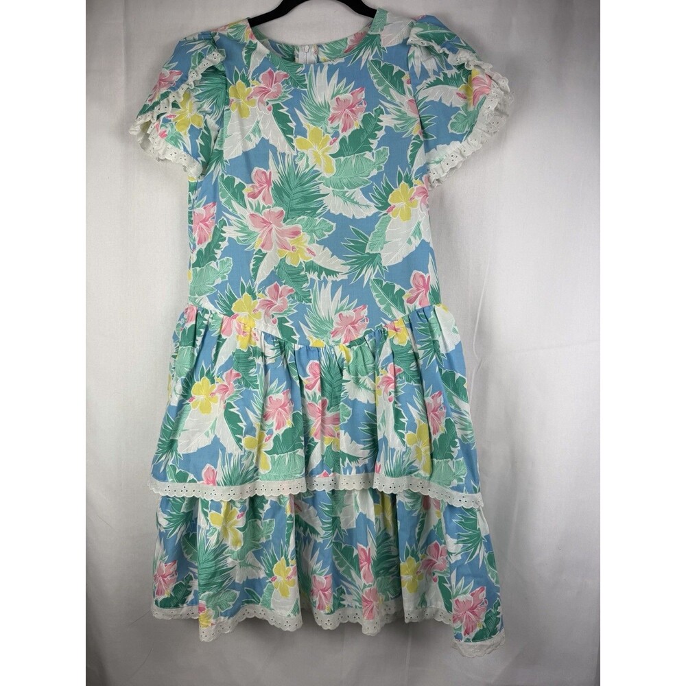 Vintage Shannon Marie Hawaiian Liberty House Girls Floral Dress Size 14